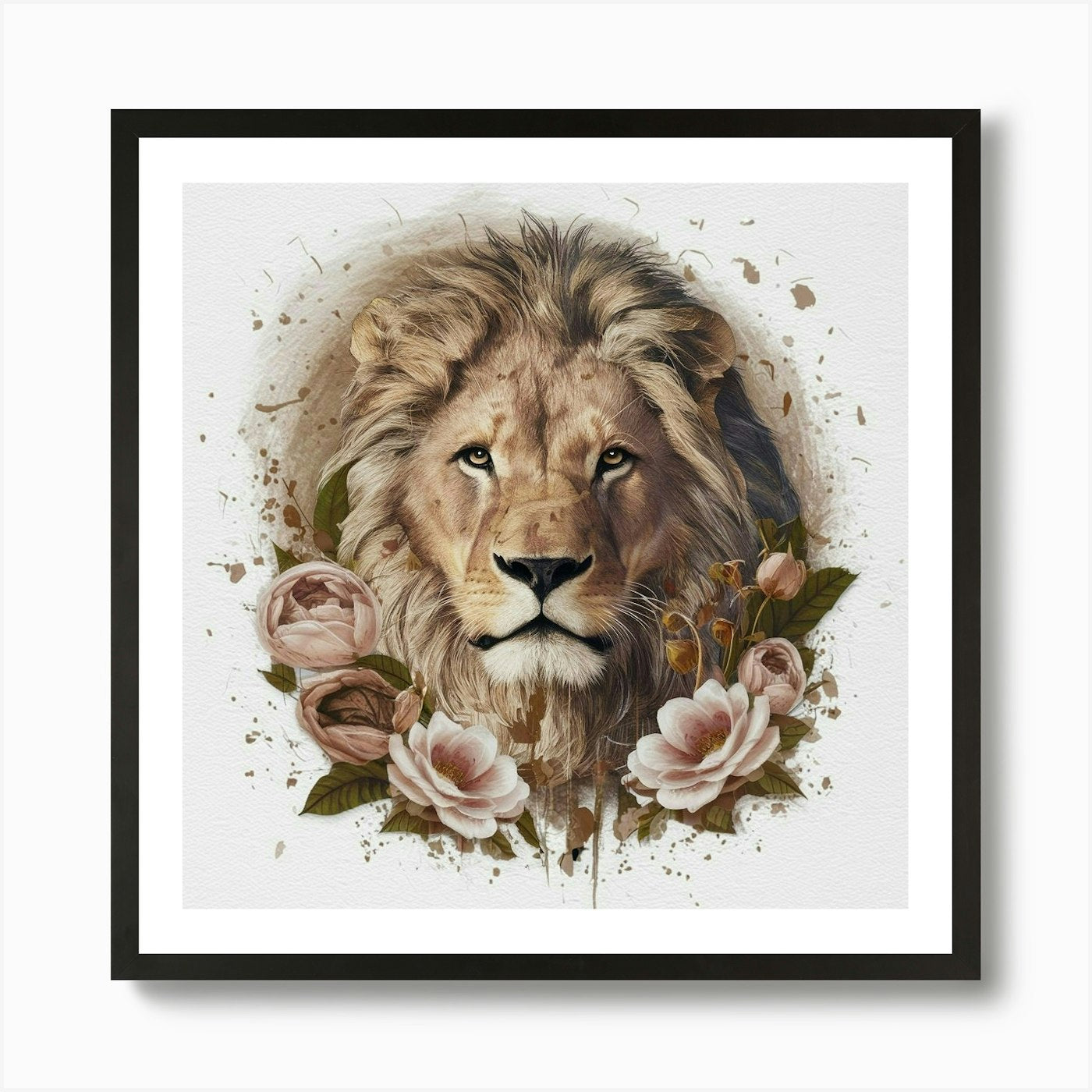 Lion Portrait 3 Art Print Framed Wall Art Poster Canvas Print Picture