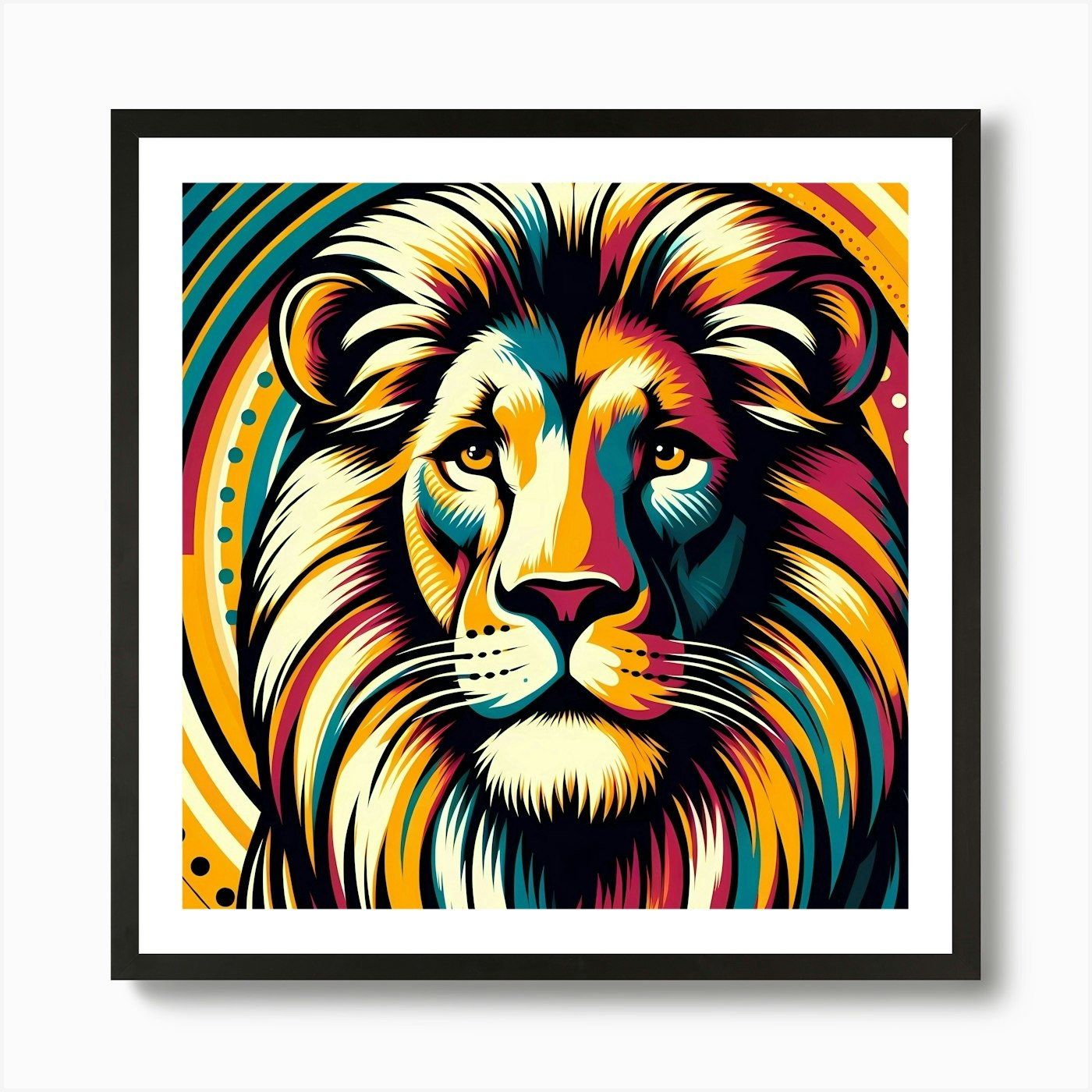 Lion Head 3 Art Print Framed Wall Art Poster Canvas Print Picture