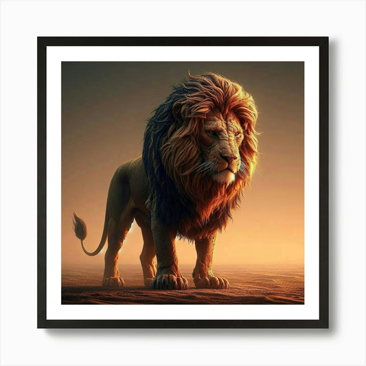 Lion Strength Art Print Framed Wall Art Poster Canvas Print Picture