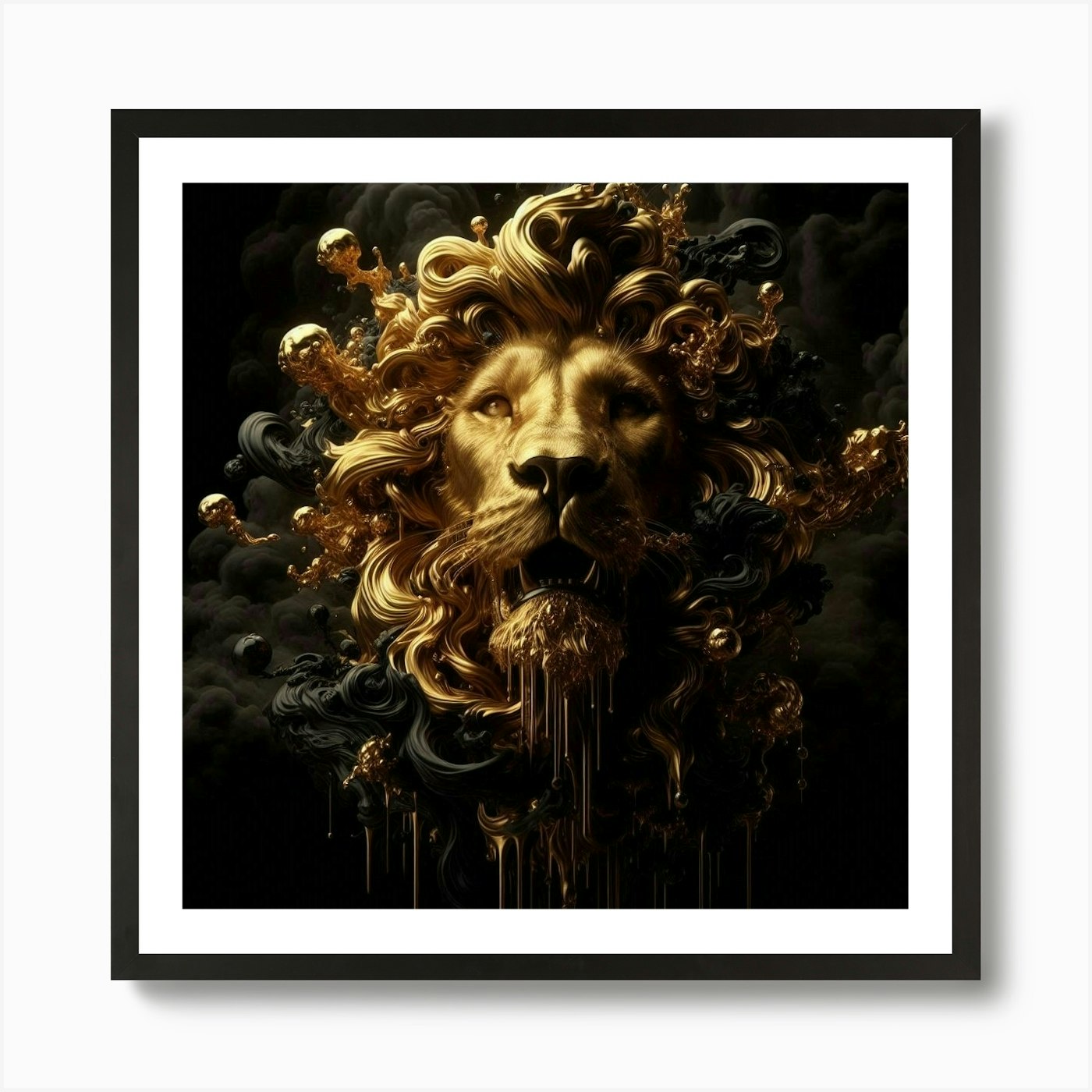 Lion Head 66 Art Print Framed Wall Art Poster Canvas Print Picture