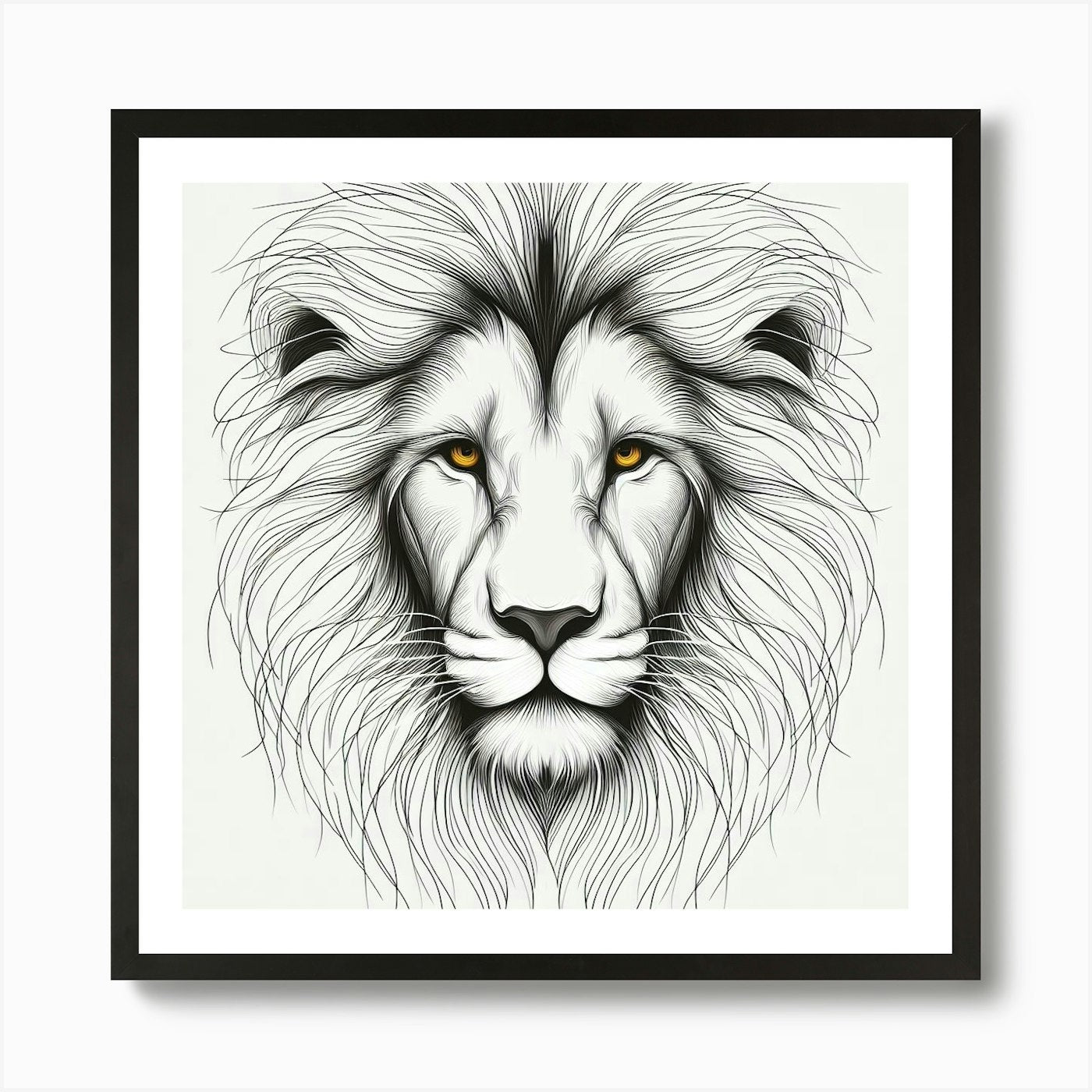 Lion Head 13 Art Print Framed Wall Art Poster Canvas Print Picture