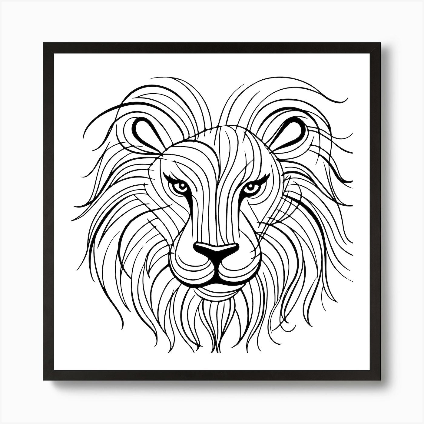 Unique Lion Head Art Print Framed Wall Art Poster Canvas Print Picture