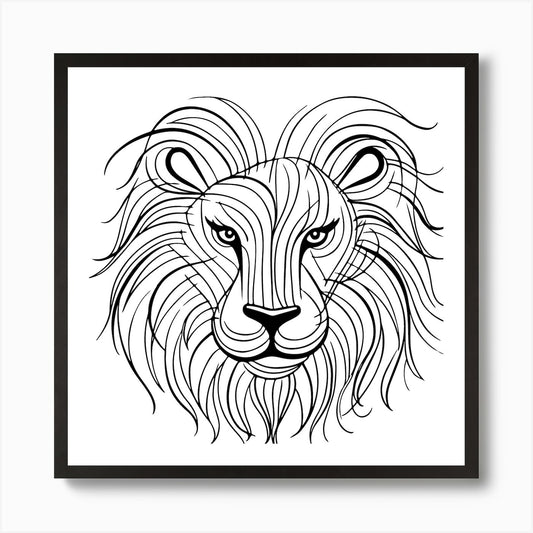 Unique Lion Head Art Print Framed Wall Art Poster Canvas Print Picture