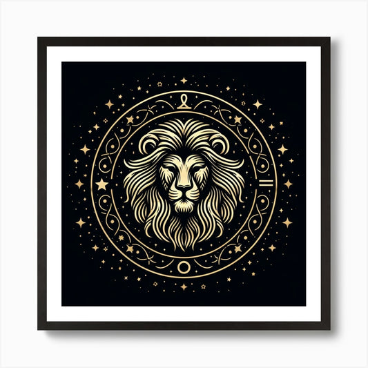 A Zodiac symbol, A Lion 2 Art Print Framed Wall Art Poster Canvas Print Picture