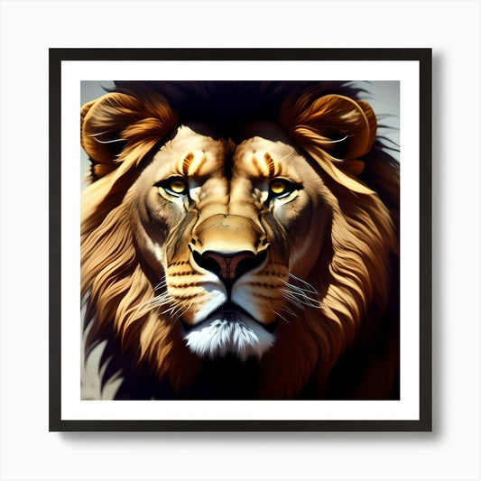 Lion Portrait Art Print Framed Wall Art Poster Canvas Print Picture
