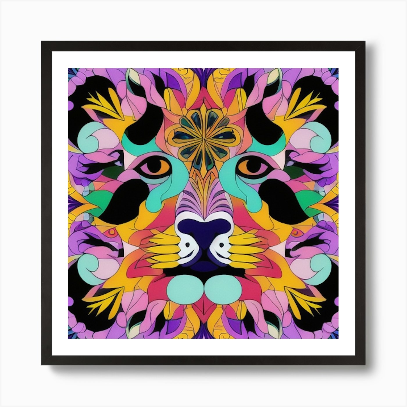 Lion Head Art Print Framed Wall Art Poster Canvas Print Picture