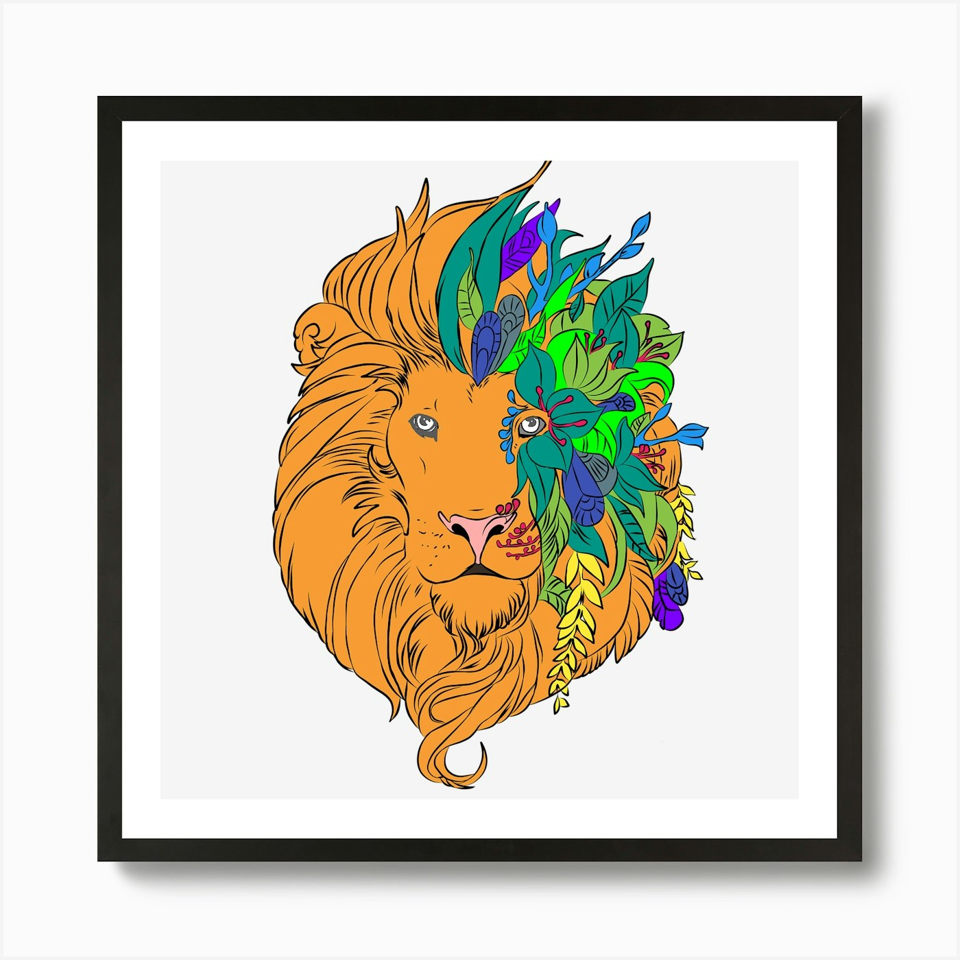 Lion 6382207 1280 1 Art Print Framed Wall Art Poster Canvas Print Picture