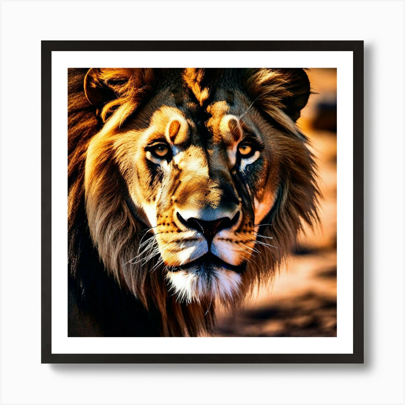 Lion Portrait 15 Art Print Framed Wall Art Poster Canvas Print Picture
