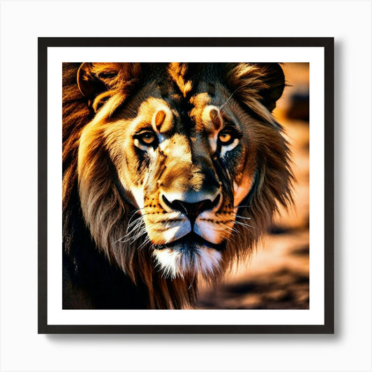 Lion Portrait 15 Art Print Framed Wall Art Poster Canvas Print Picture