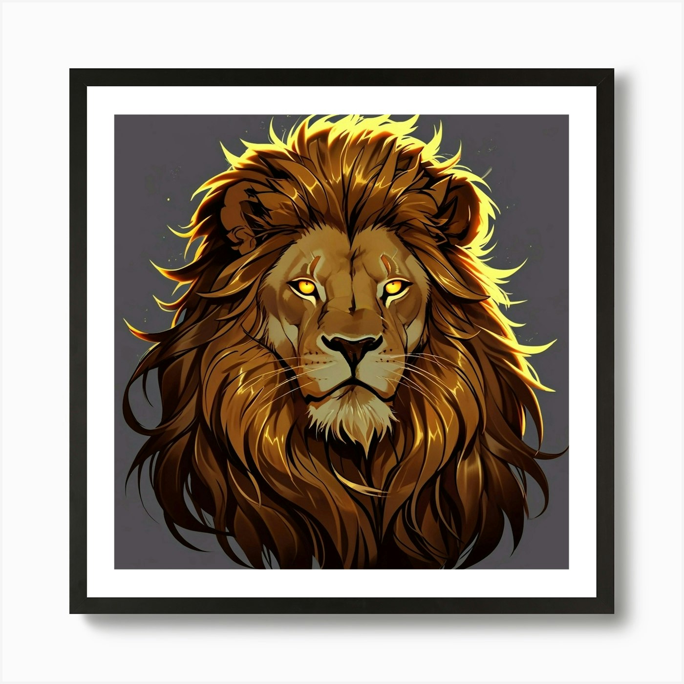 Lion Head Art Print Framed Wall Art Poster Canvas Print Picture