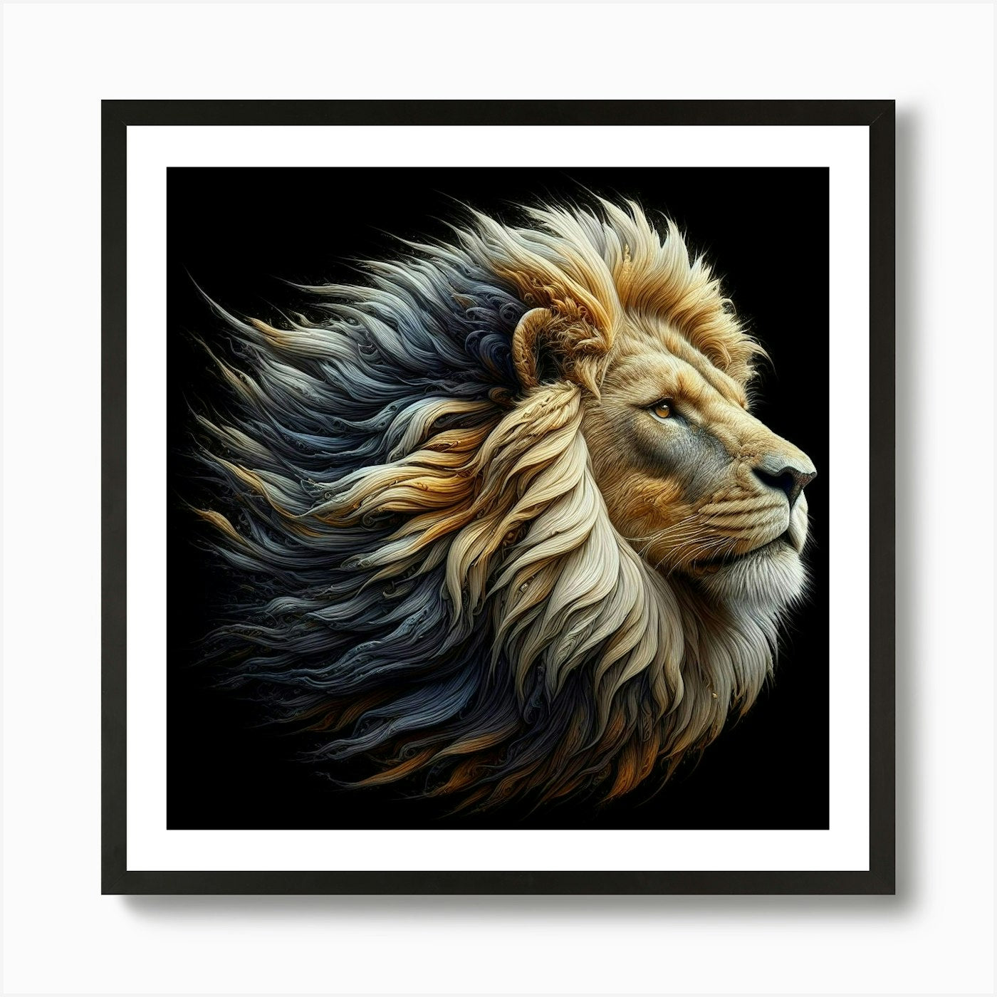 Lion Head 8 Art Print Framed Wall Art Poster Canvas Print Picture