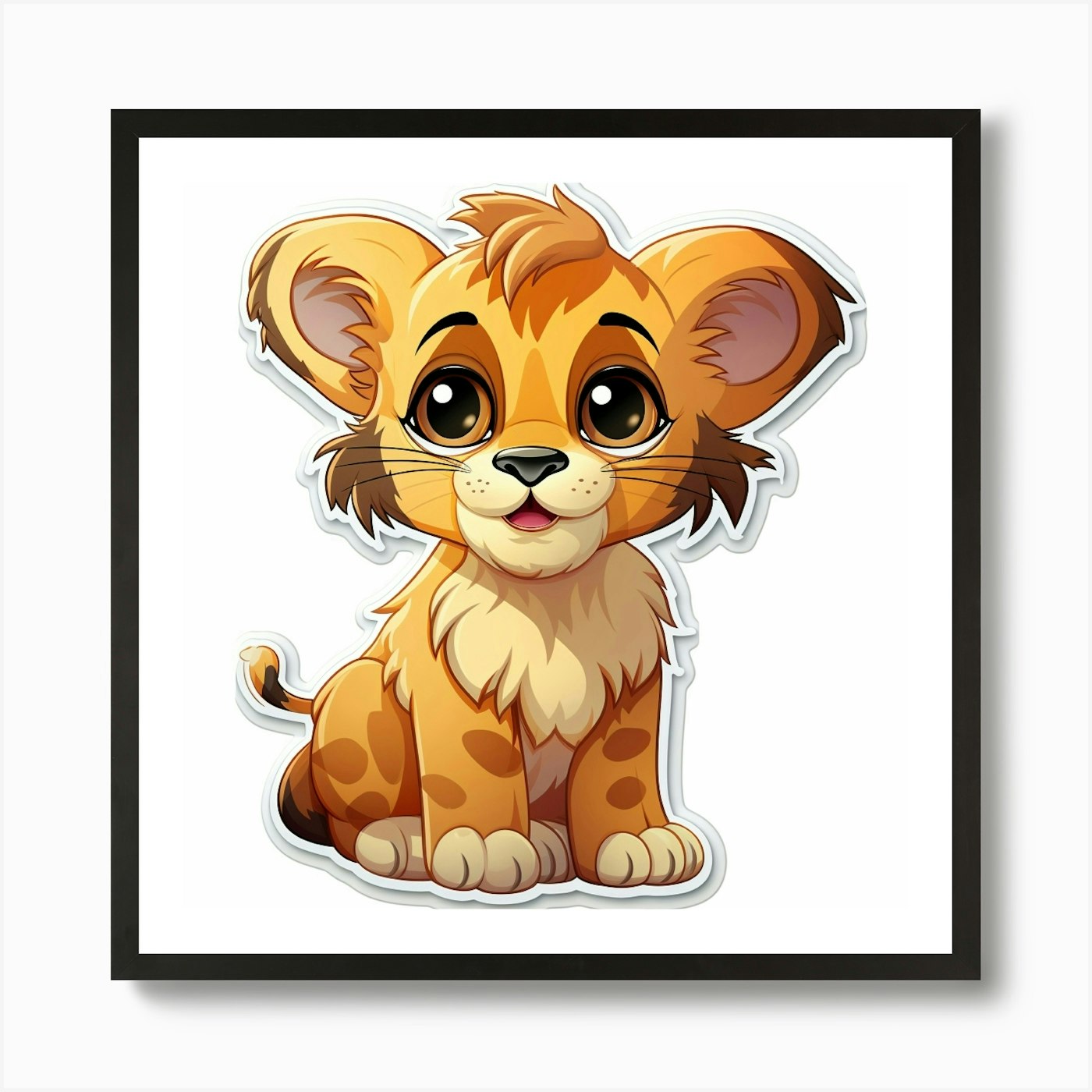 Lion Cub 44 Art Print Framed Wall Art Poster Canvas Print Picture