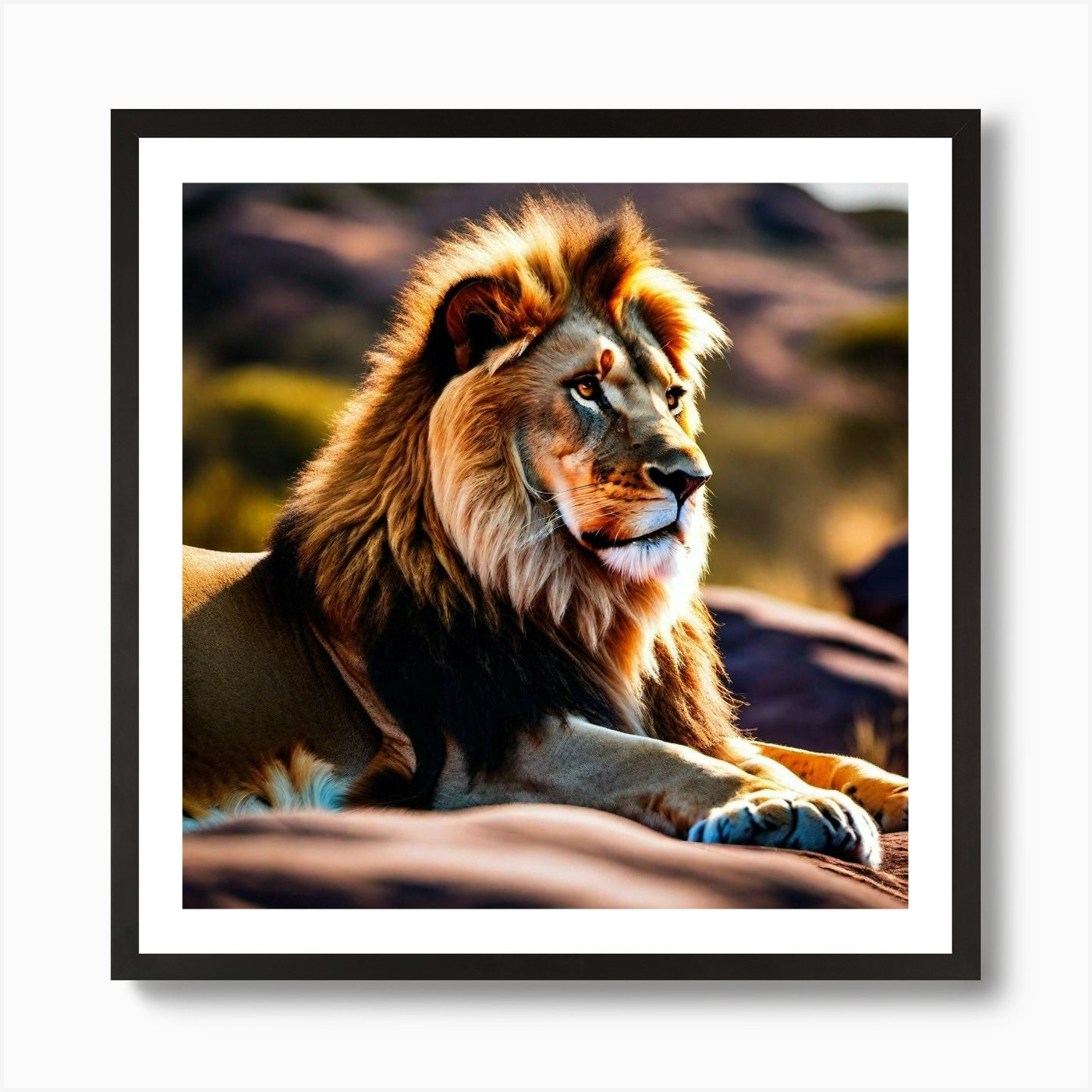 Lion art 17 Art Print Framed Wall Art Poster Canvas Print Picture