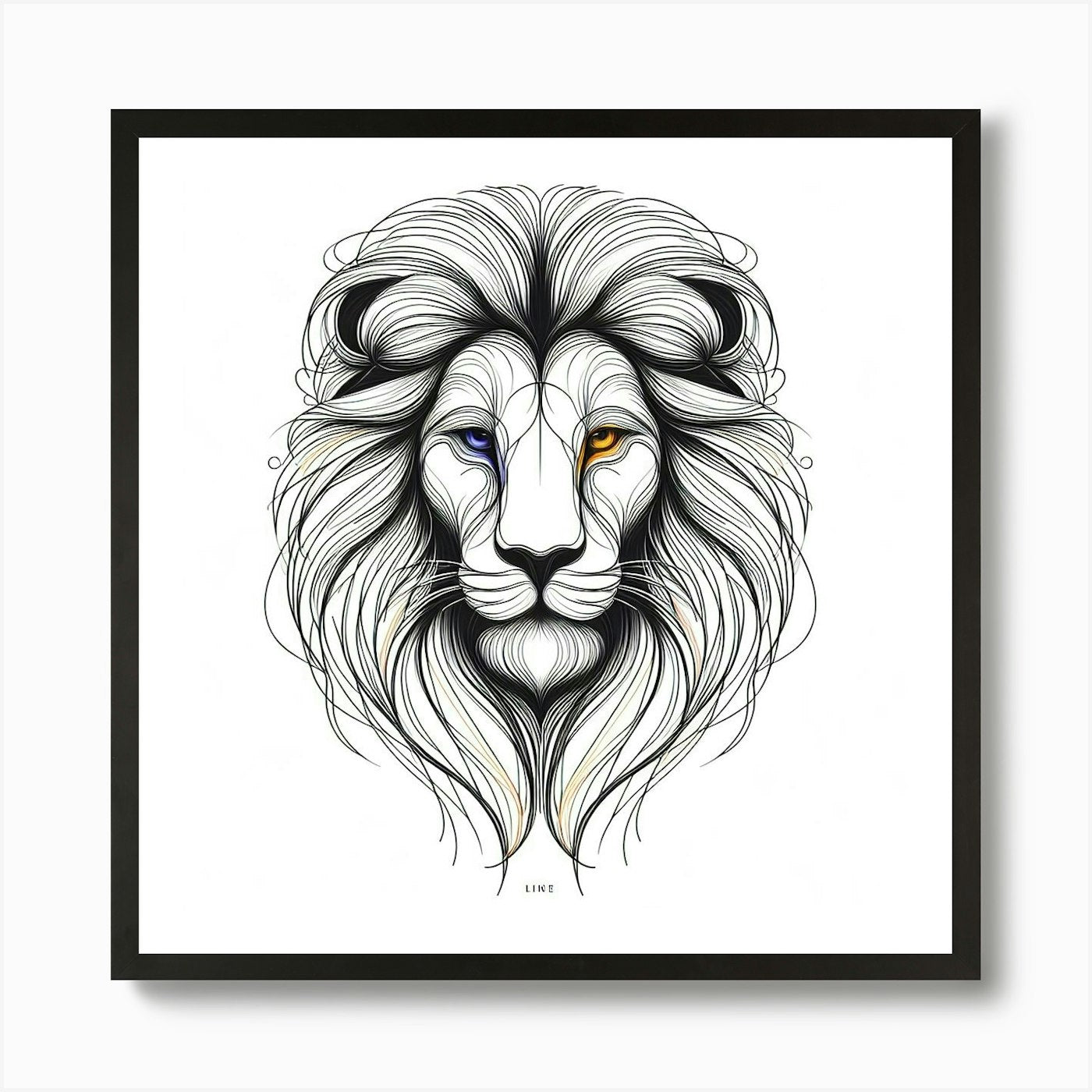 Lion Head 12 Art Print Framed Wall Art Poster Canvas Print Picture