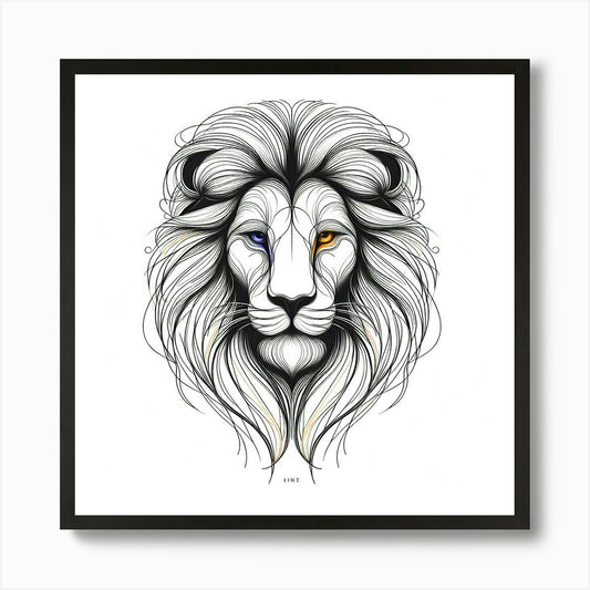 Lion Head 12 Art Print Framed Wall Art Poster Canvas Print Picture