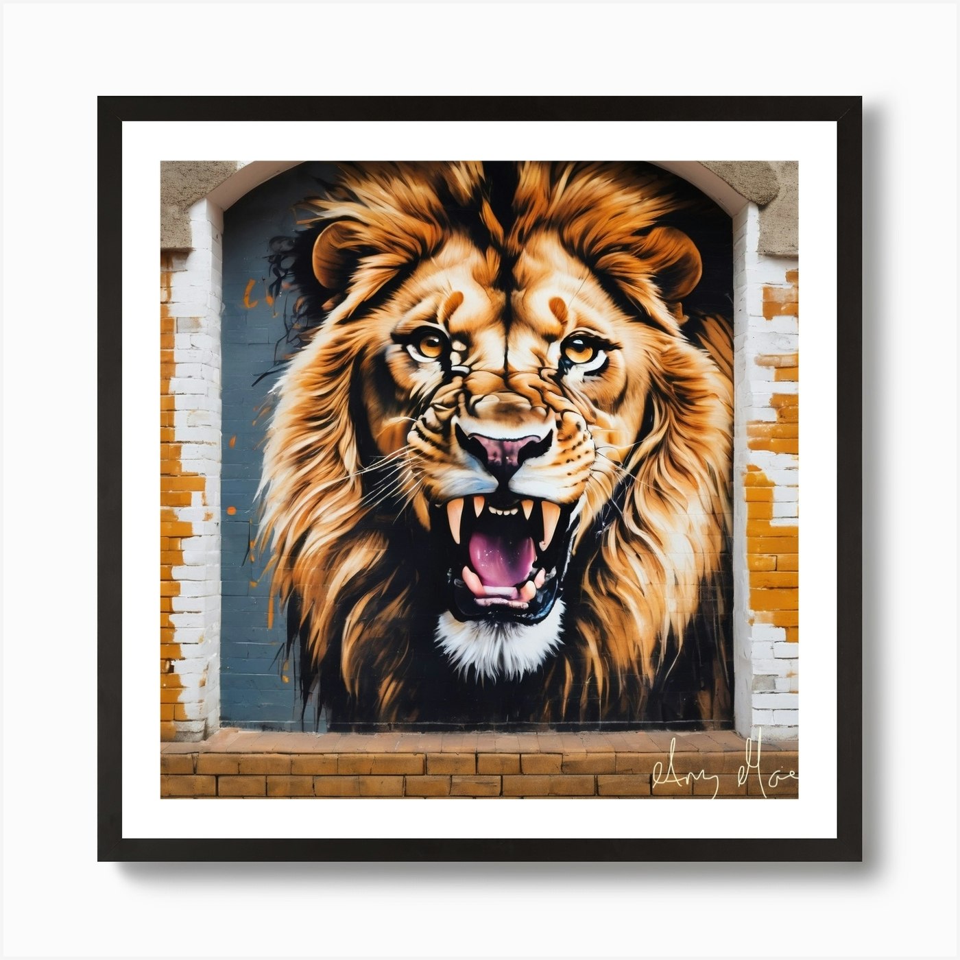 Roaring Lion wall mural Art Print Framed Wall Art Poster Canvas Print Picture