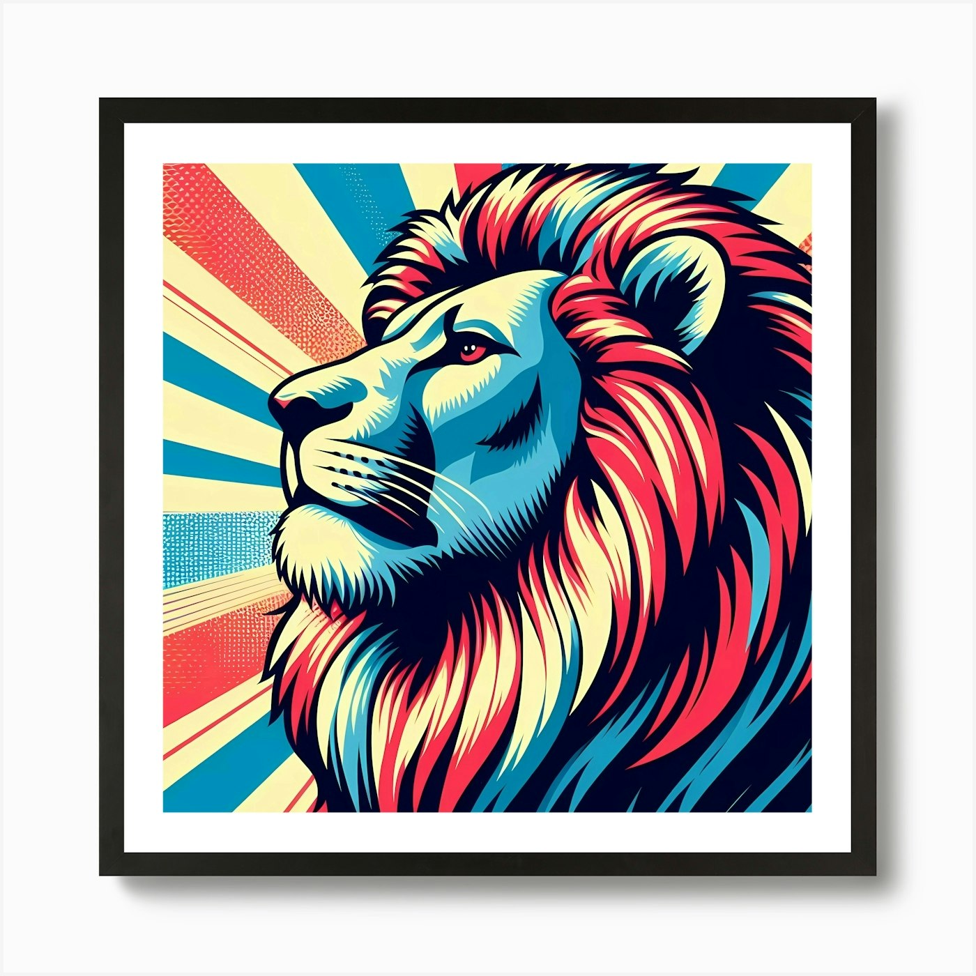 Pop Lion Art Print Framed Wall Art Poster Canvas Print Picture