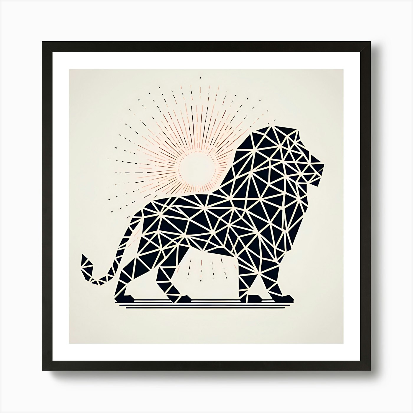 Lion Silhouette Art Print Framed Wall Art Poster Canvas Print Picture