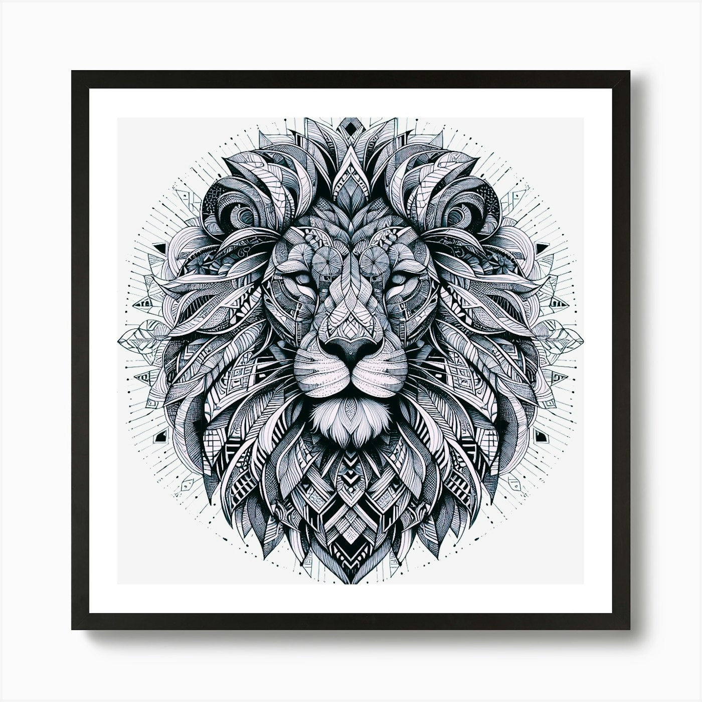 Lion Head Art Print Framed Wall Art Poster Canvas Print Picture