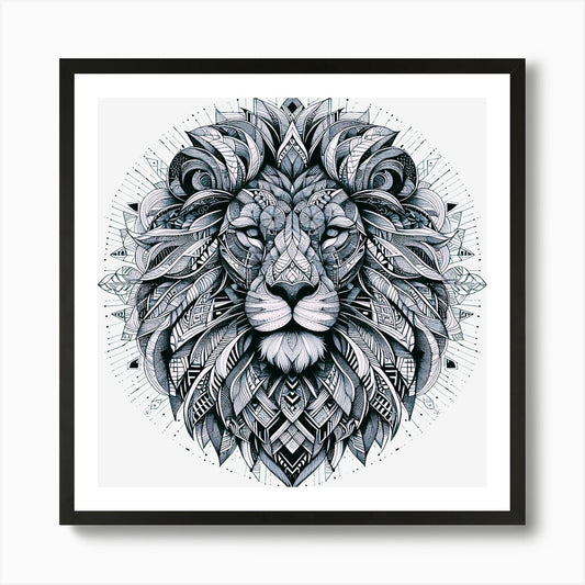 Lion Head Art Print Framed Wall Art Poster Canvas Print Picture