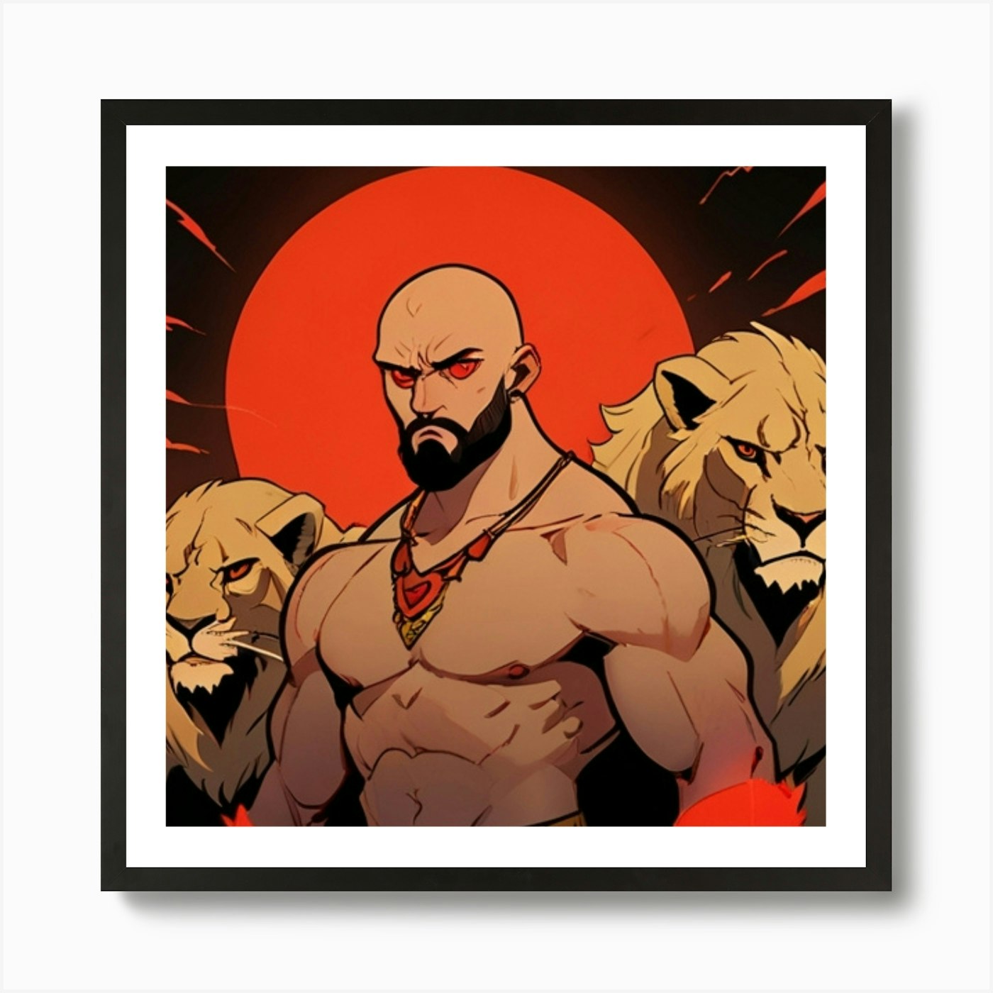 King Of Lions 2 Art Print Framed Wall Art Poster Canvas Print Picture