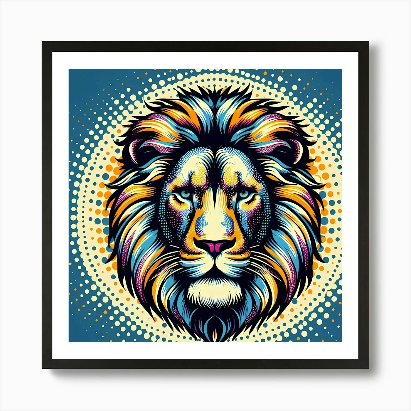 Lion Head 6 Art Print Framed Wall Art Poster Canvas Print Picture