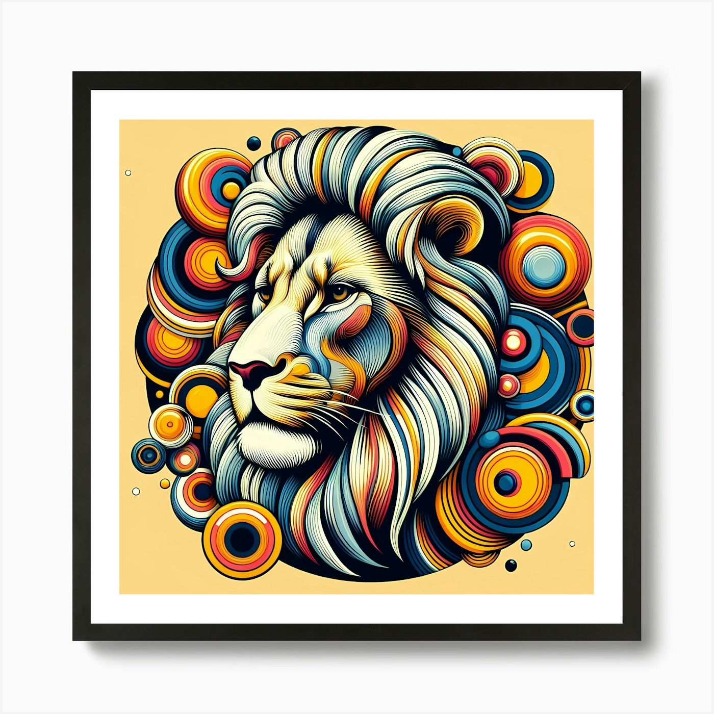 Lion Head 7 Art Print Framed Wall Art Poster Canvas Print Picture