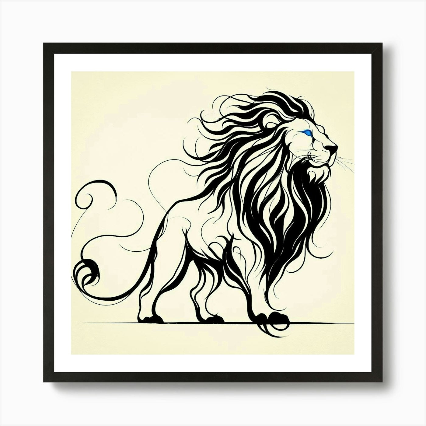 Lion Tattoo Art Print Framed Wall Art Poster Canvas Print Picture