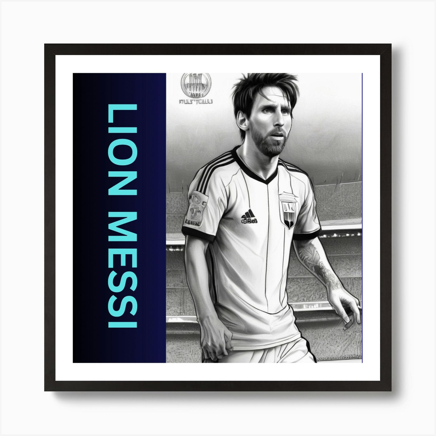 Lion Messi N 1 Art Print Framed Wall Art Poster Canvas Print Picture