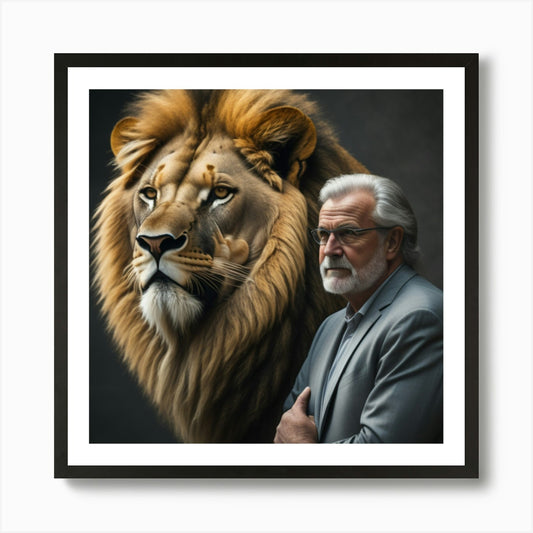 Portrait Of A Lion Art Print Framed Wall Art Poster Canvas Print Picture