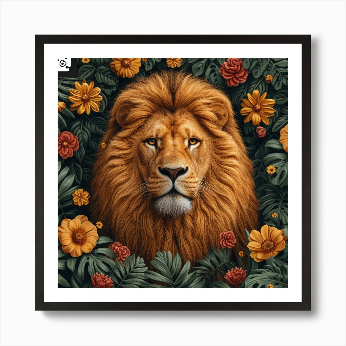 Lion In The Jungle 1 Art Print Framed Wall Art Poster Canvas Print Picture