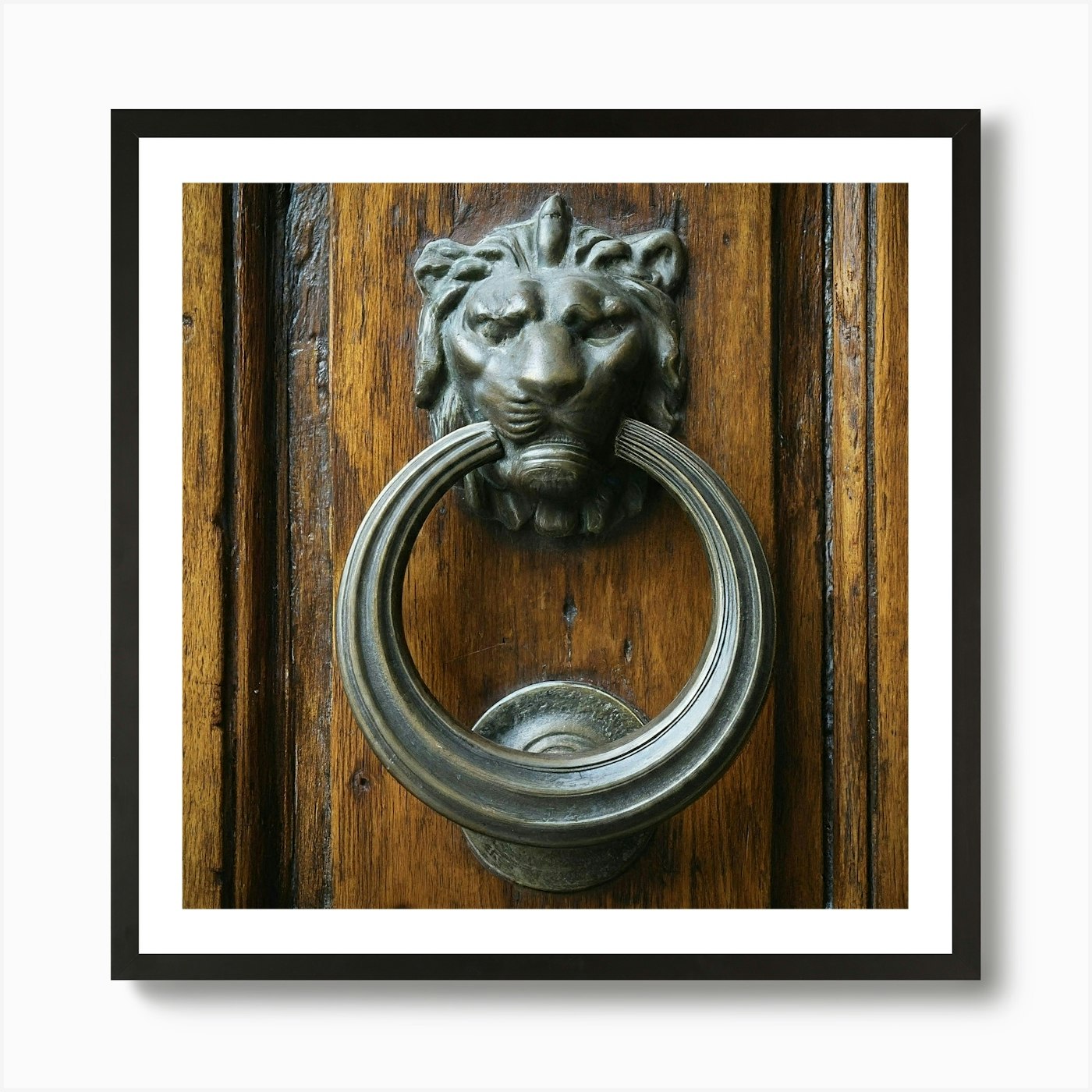Lion Door Knocker Art Print Framed Wall Art Poster Canvas Print Picture