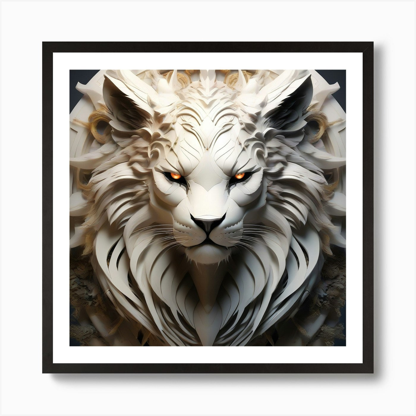Lion Head Art Print Framed Wall Art Poster Canvas Print Picture