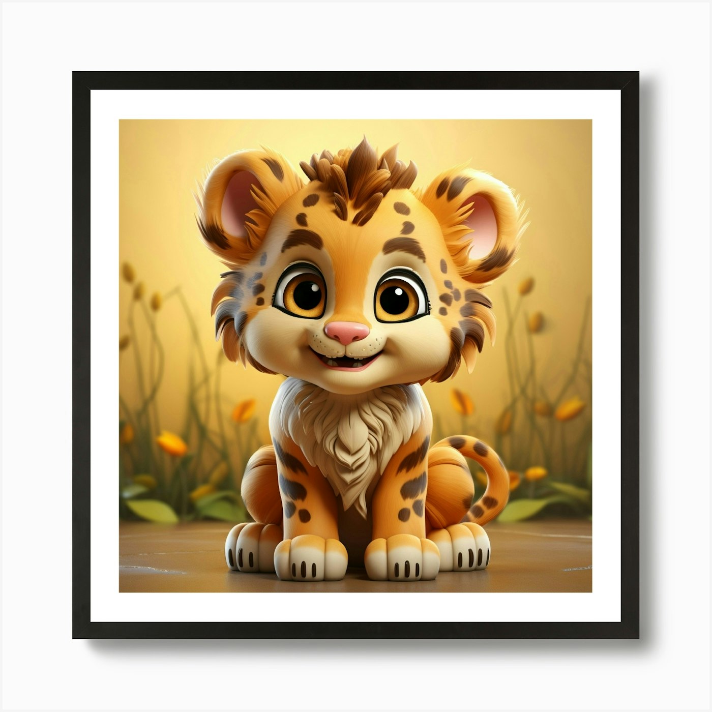 Lion Cub 22 Art Print Framed Wall Art Poster Canvas Print Picture