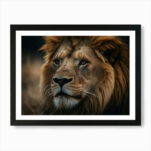 Lion Portrait Art Print Framed Wall Art Poster Canvas Print Picture