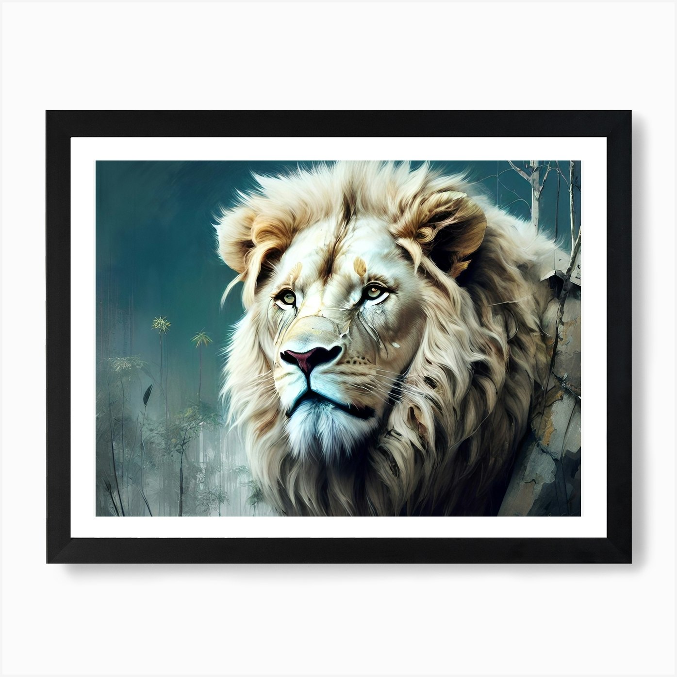 Lion In The Forest 55 Art Print Framed Wall Art Poster Canvas Print Picture