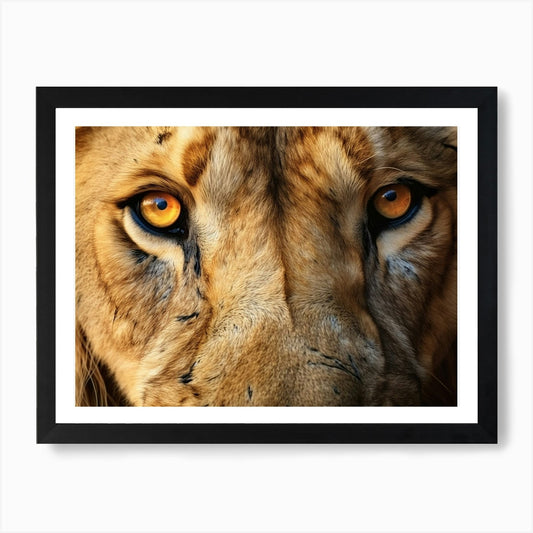 African Lion Eyes Realism Painting4 Framed Wall Art Poster Canvas Print Picture