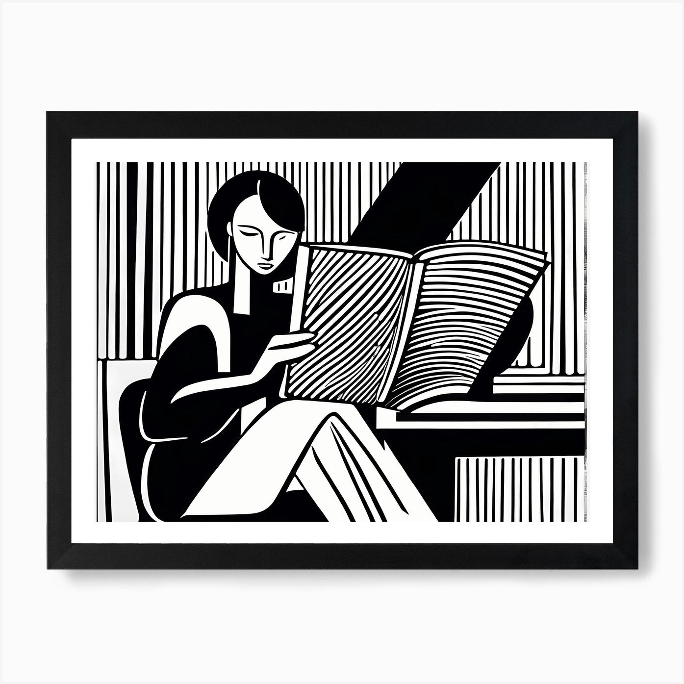 Just a girl who loves to read, Lion Framed Wall Art Poster Canvas Print Picture