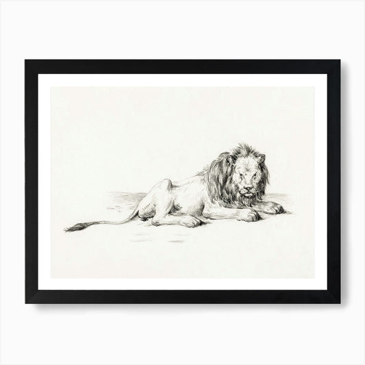 Lying Lion (1822), Jean Bernard Art Framed Wall Art Poster Canvas Print Picture