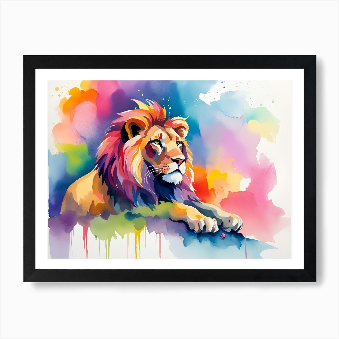 Lion Painting 32 Art Print Framed Wall Art Poster Canvas Print Picture
