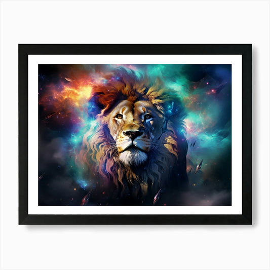 Celestial Lion Art Print Framed Wall Art Poster Canvas Print Picture