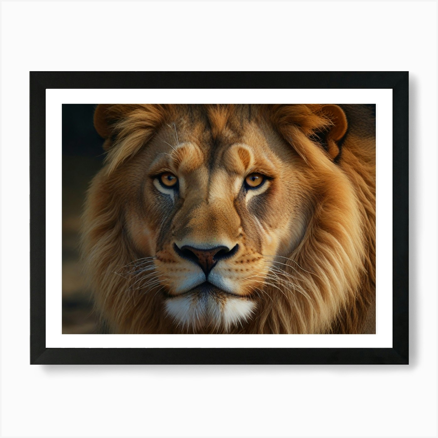 Lion Portrait 1 Art Print Framed Wall Art Poster Canvas Print Picture
