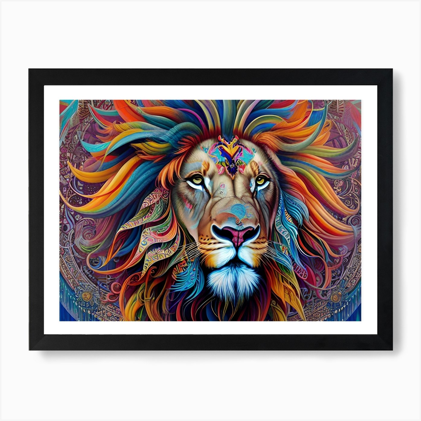 Lion Painting 68 Art Print Framed Wall Art Poster Canvas Print Picture