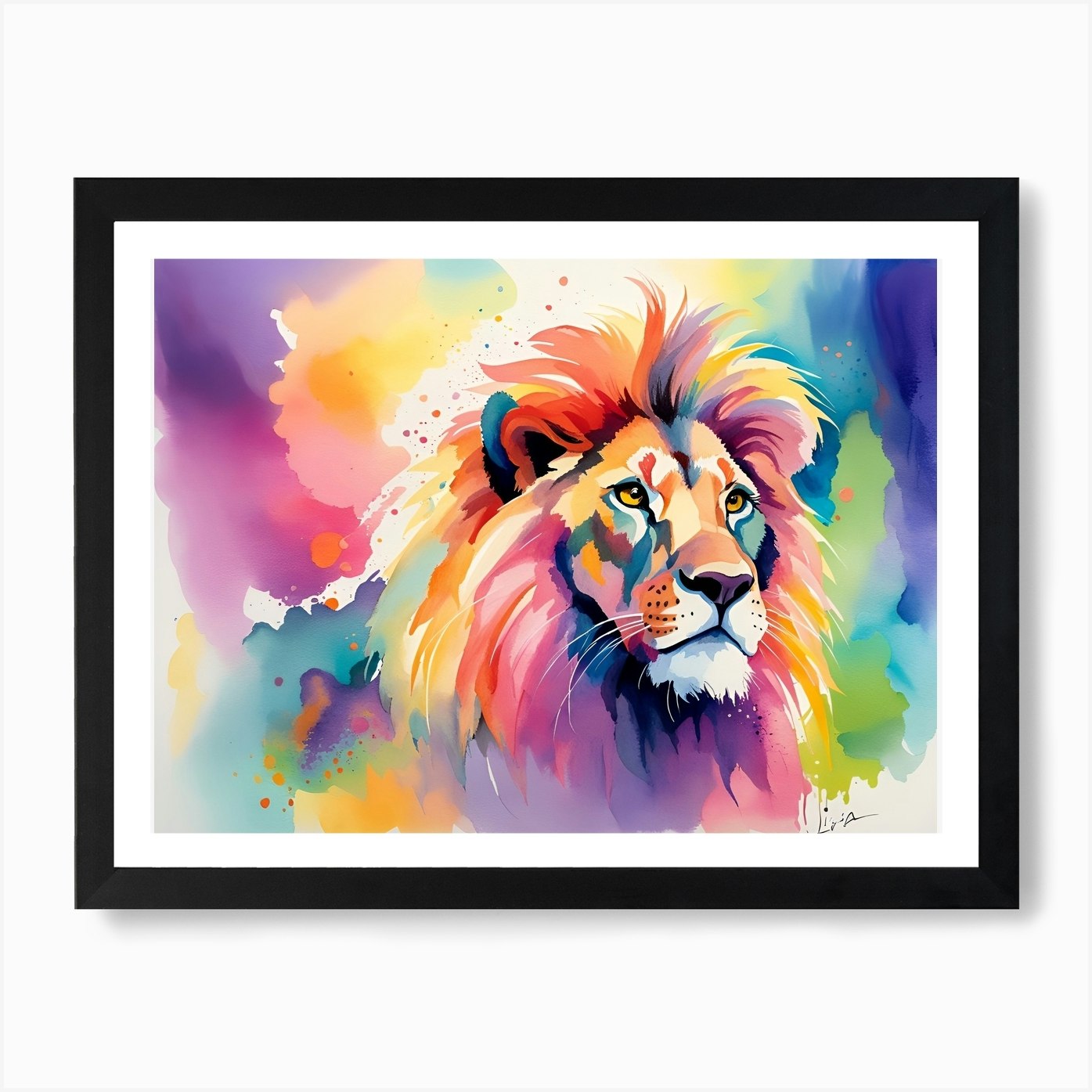 Lion Painting 42 Art Print Framed Wall Art Poster Canvas Print Picture