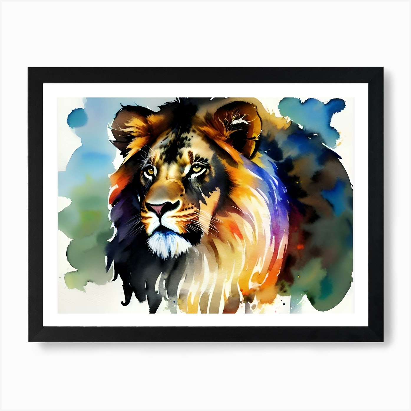 Lion Painting 22 Art Print Framed Wall Art Poster Canvas Print Picture