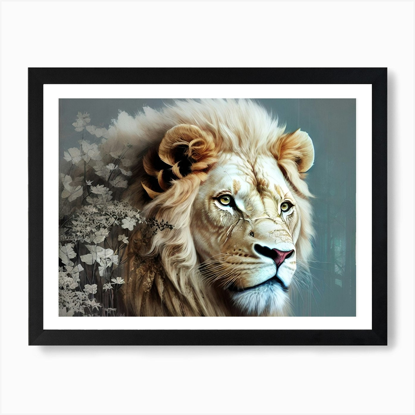 Lion art 64 Art Print Framed Wall Art Poster Canvas Print Picture