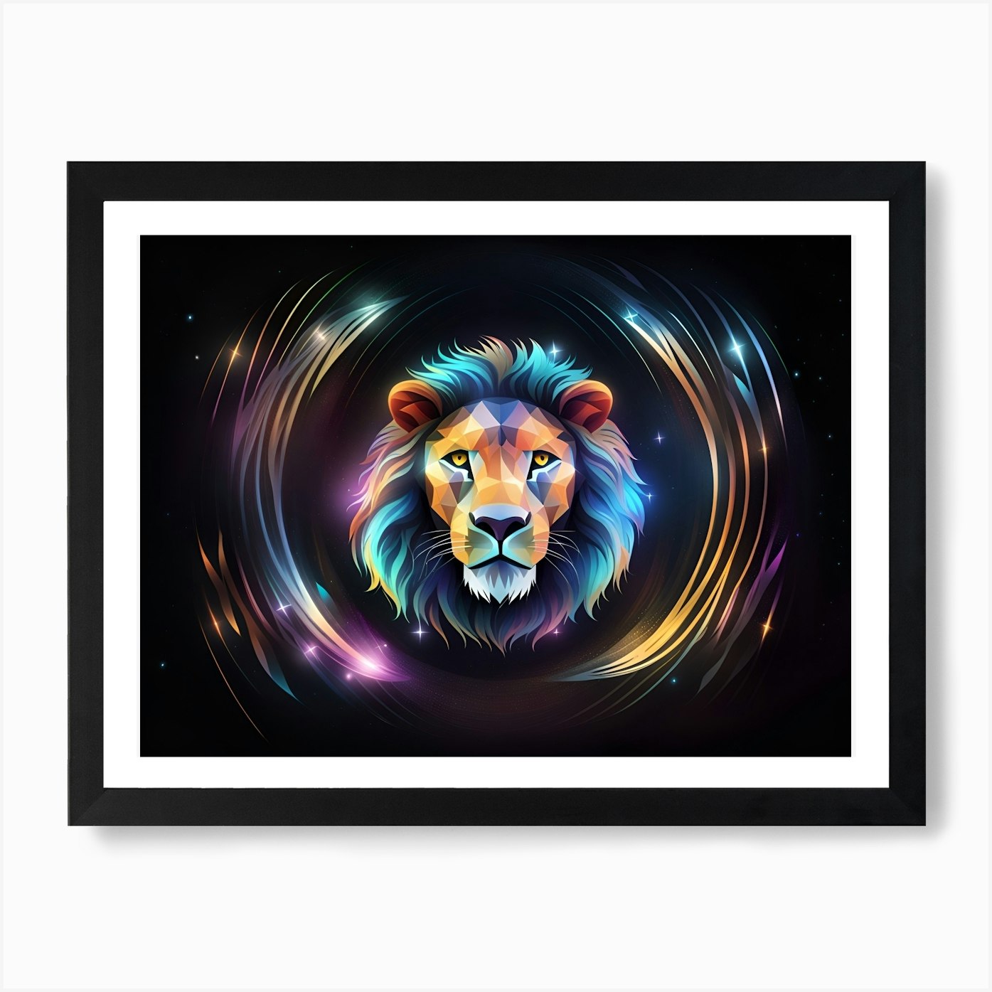 Abstract Lion 1 Art Print Framed Wall Art Poster Canvas Print Picture