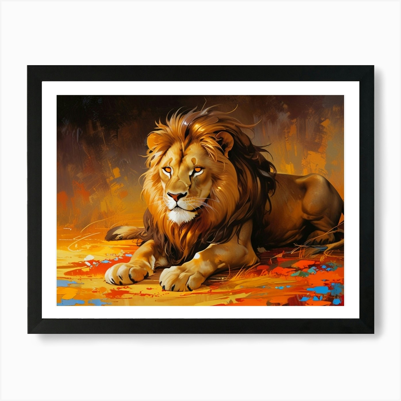 Lion Painting 1 Art Print Framed Wall Art Poster Canvas Print Picture