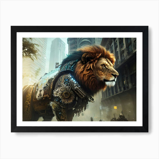 Robot Lion Art Print Framed Wall Art Poster Canvas Print Picture