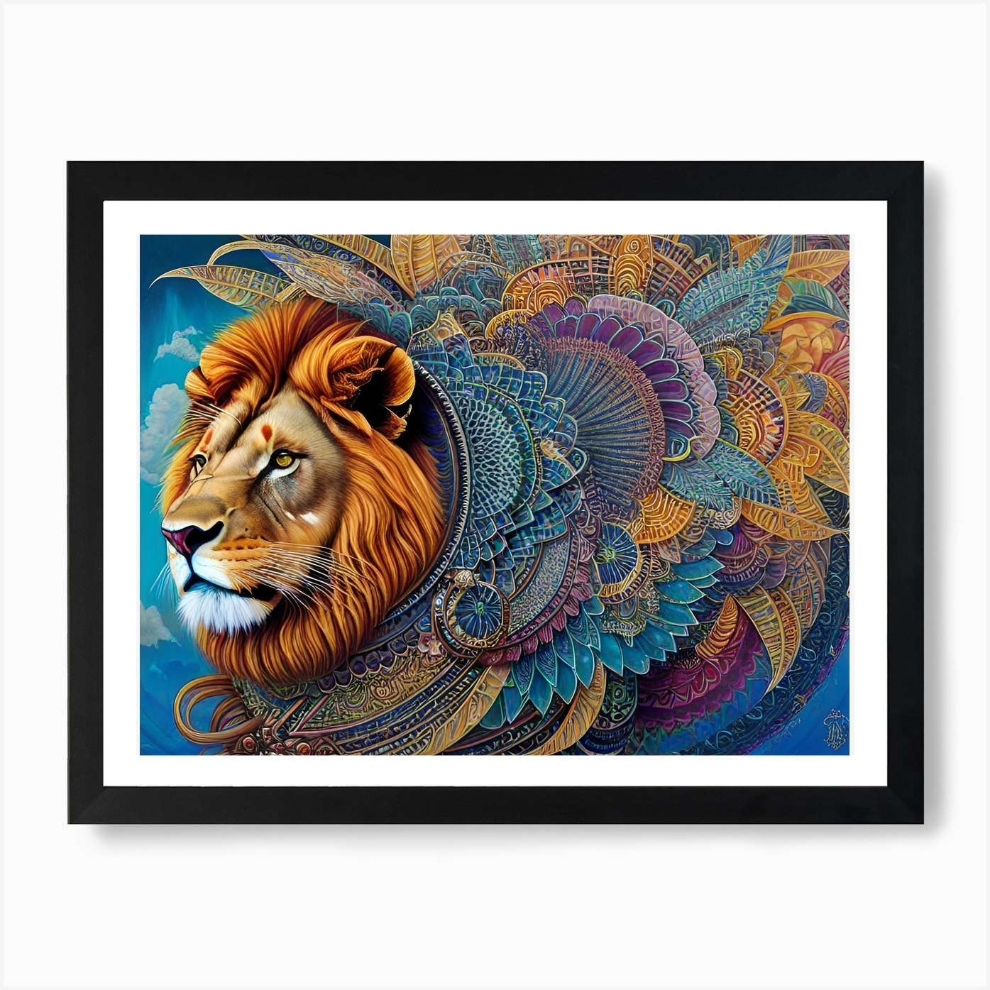 Lion In The Sky 4 Art Print Framed Wall Art Poster Canvas Print Picture